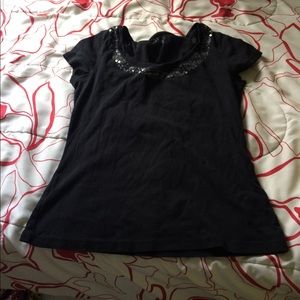 Shirt with glitter at the top